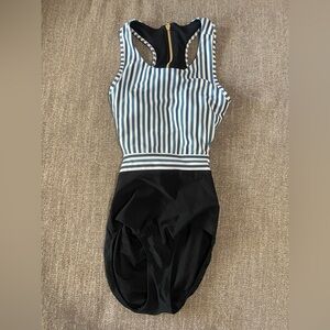 Albion Fit Striped Castaway One Piece Swimsuit Size Small.